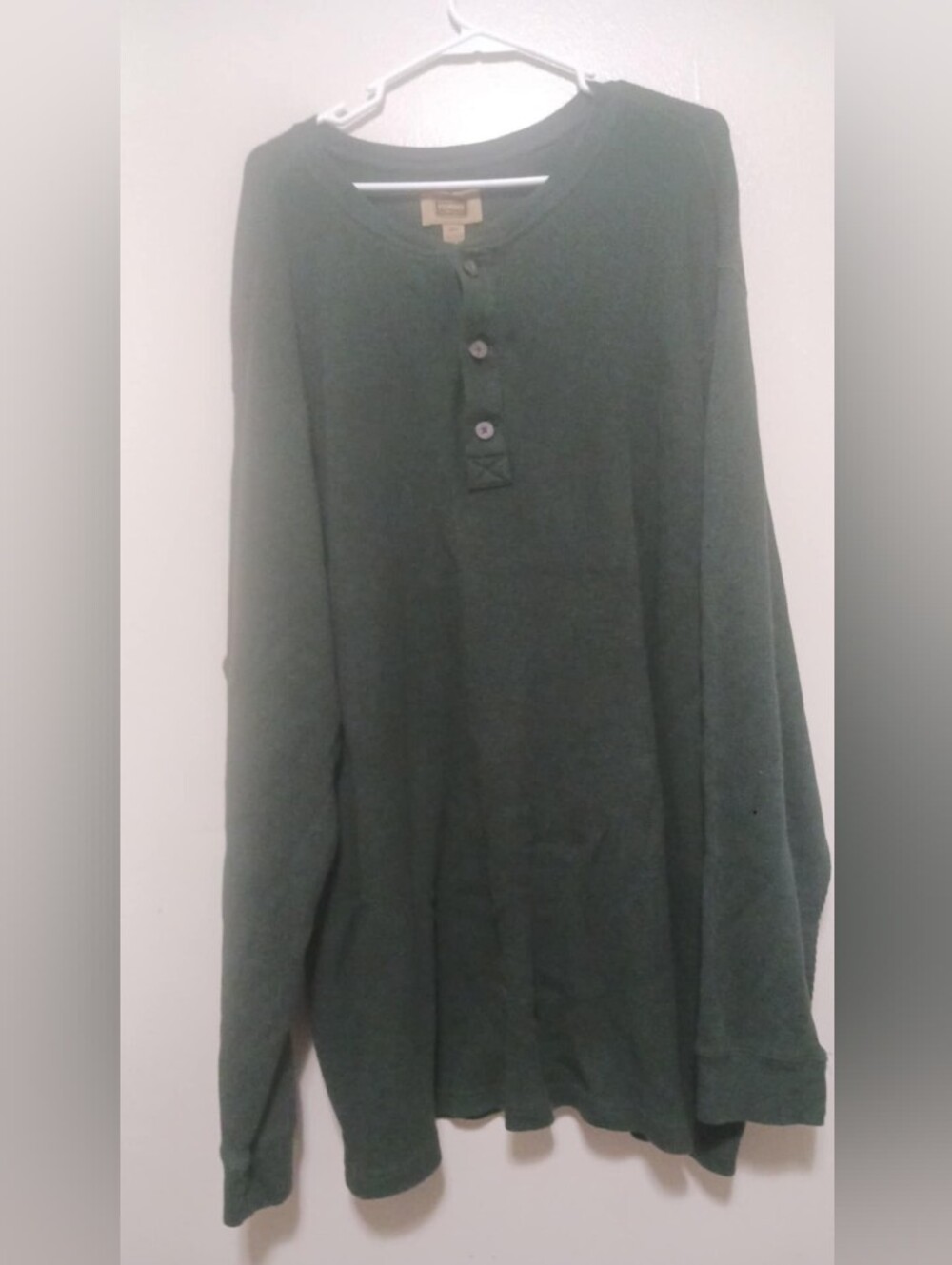 The Foundry Supply Co. Men's Forest Green Henley Long Sleeve 3xlt A-33